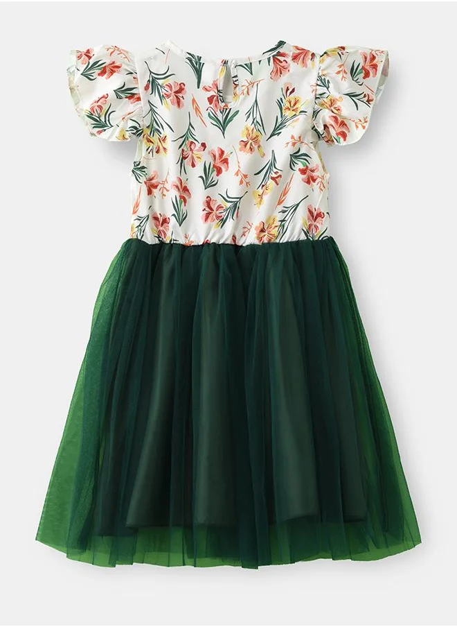 بيبي كلو Floral Printed Pleated Dress