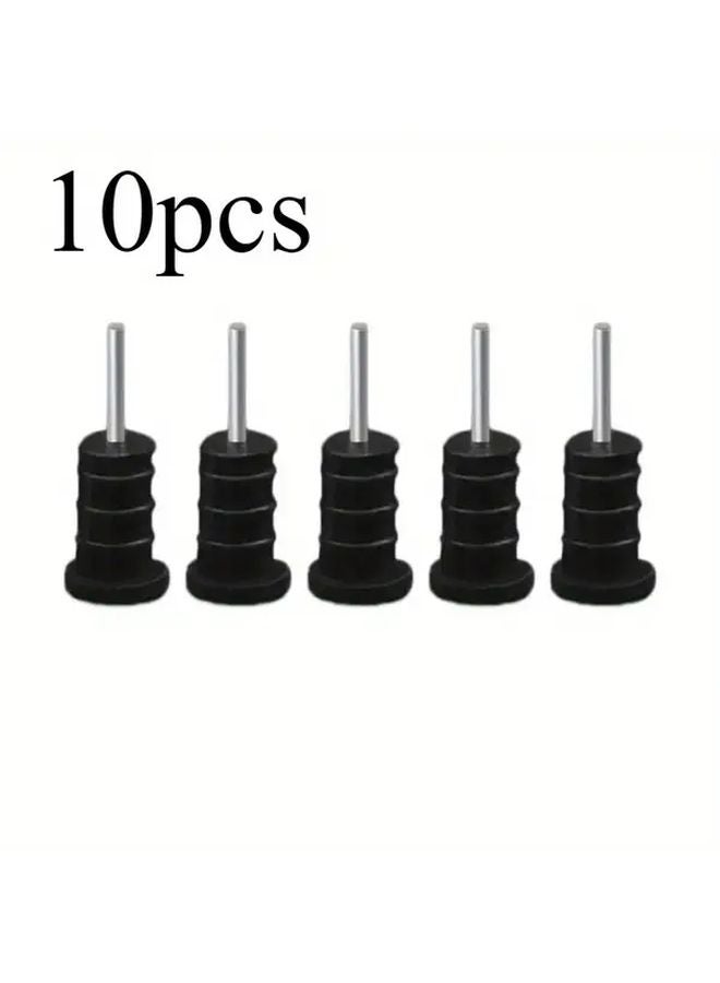 10pcs Black Universal Earphone Dust Plug Jack Cover For Mobile Phone Accessories - Image 1