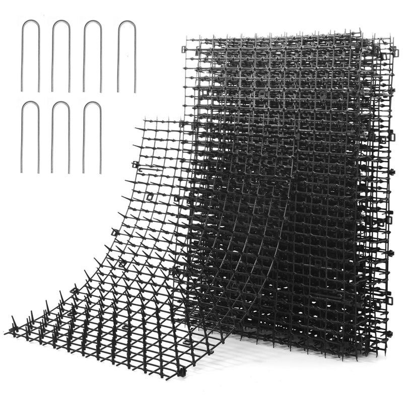 Pomeat 10 PCS Scat Mat for Cats Indoor 16" x 12" with Spikes Sprickle, Digging Deterrent for Dogs, Outdoor for Garden and Fence with 7 Staples - Image 1