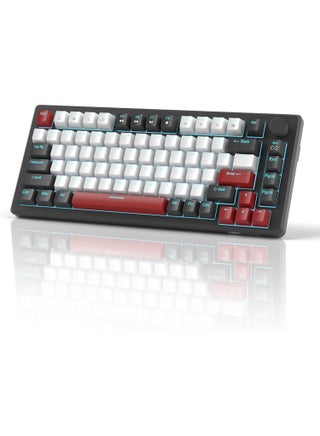 MageGee 75% Mechanical Gaming Keyboard, Compact Blue Backlit Wired Gaming Keyboards with Red Switches, EVA Foam, Knob Control, STAR75 Portable NKRO PC Gaming Keyboard - Black & White - pzsku/Z6617CDFE499CD4ED90F6Z/45/1748742297/f664c85b-3304-48d2-8867-412df8ea3ffb