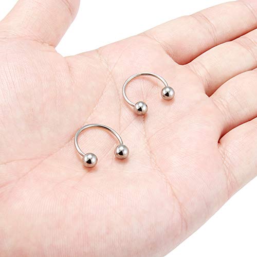SCERRING 16G Septum Ring G23 Titanium Horseshoe Nose Hoop Helix Daith Cartilage Tragus Earrings Nipple Eyebrow Rings Body Piercing Jewelry 14mm 2PCS - Image 4