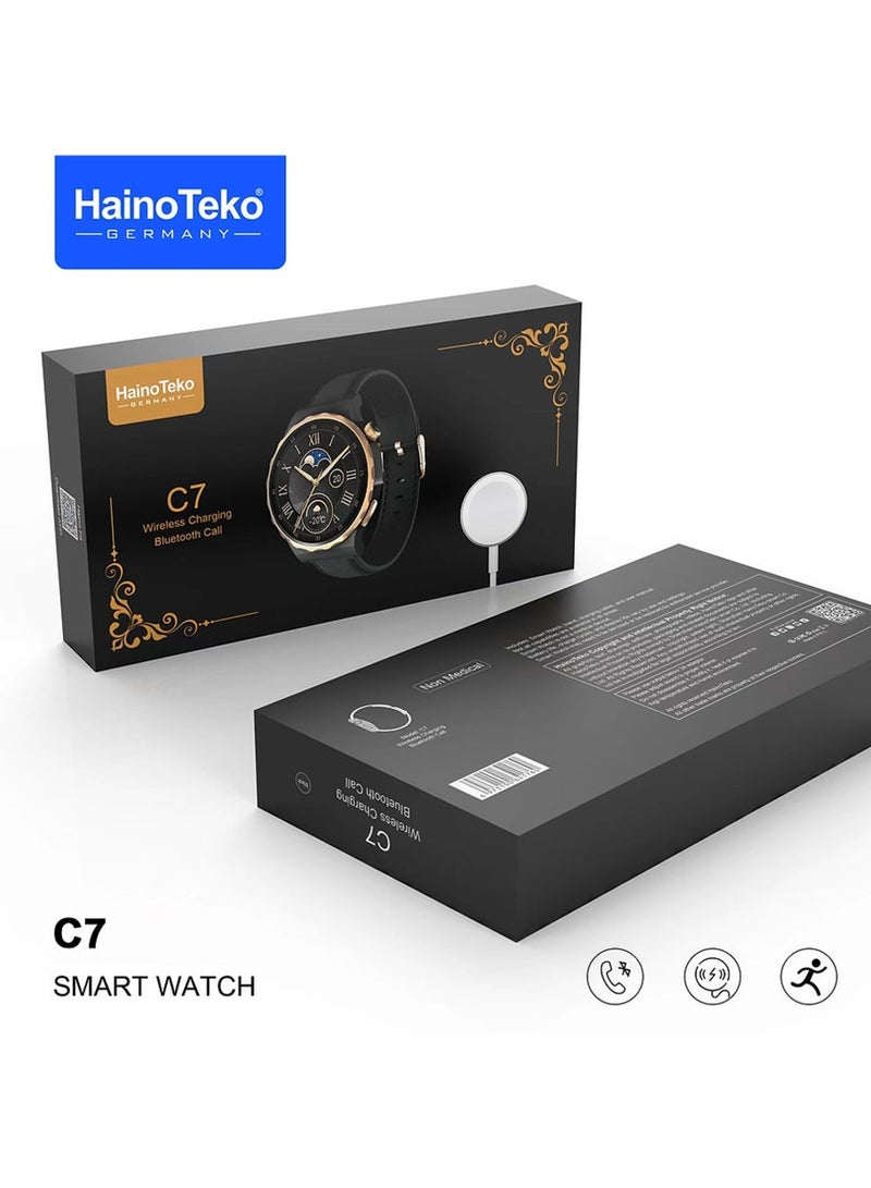 Haino Teko C7 Smart Watch Round Shape Dial with Wireless Charger - Image 4