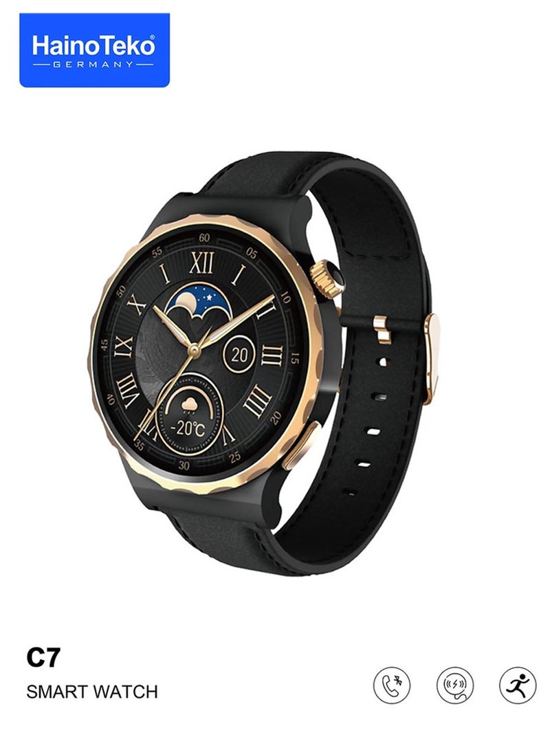 Haino Teko C7 Smart Watch Round Shape Dial with Wireless Charger - Image 1
