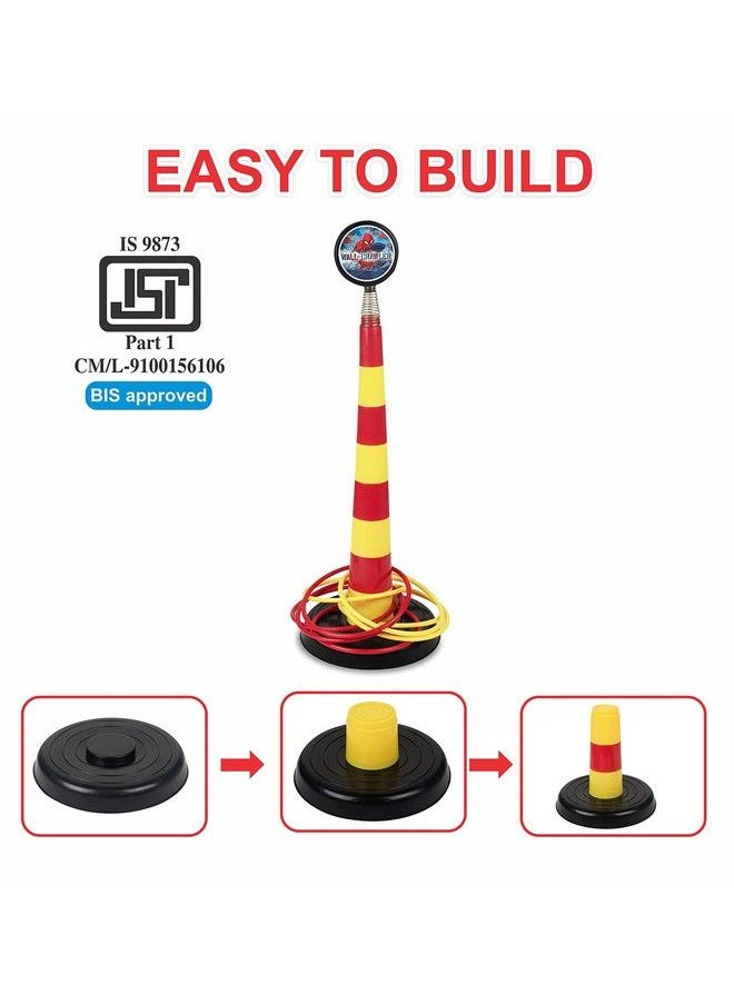 Marvel Spiderman Hoopy Loopy Fun Stacking Ring Toss Throw Game For Kids Playing Fun With 8 Multicolor Rings (Spiderman)