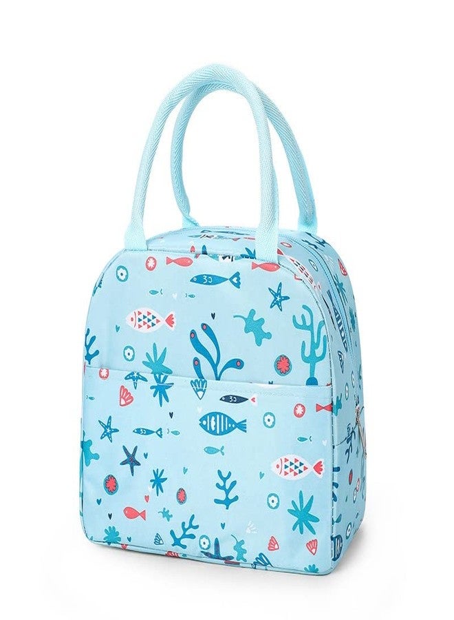 TREXEE Lunch Bag Insulated Canvas Tote Travel Tiffin Bag Thermal Food Insulated Cooler Bags Thermal Food Picnic Lunch Bags for Kids, Women, Men for Office, College & School (Light Blue) - Image 1