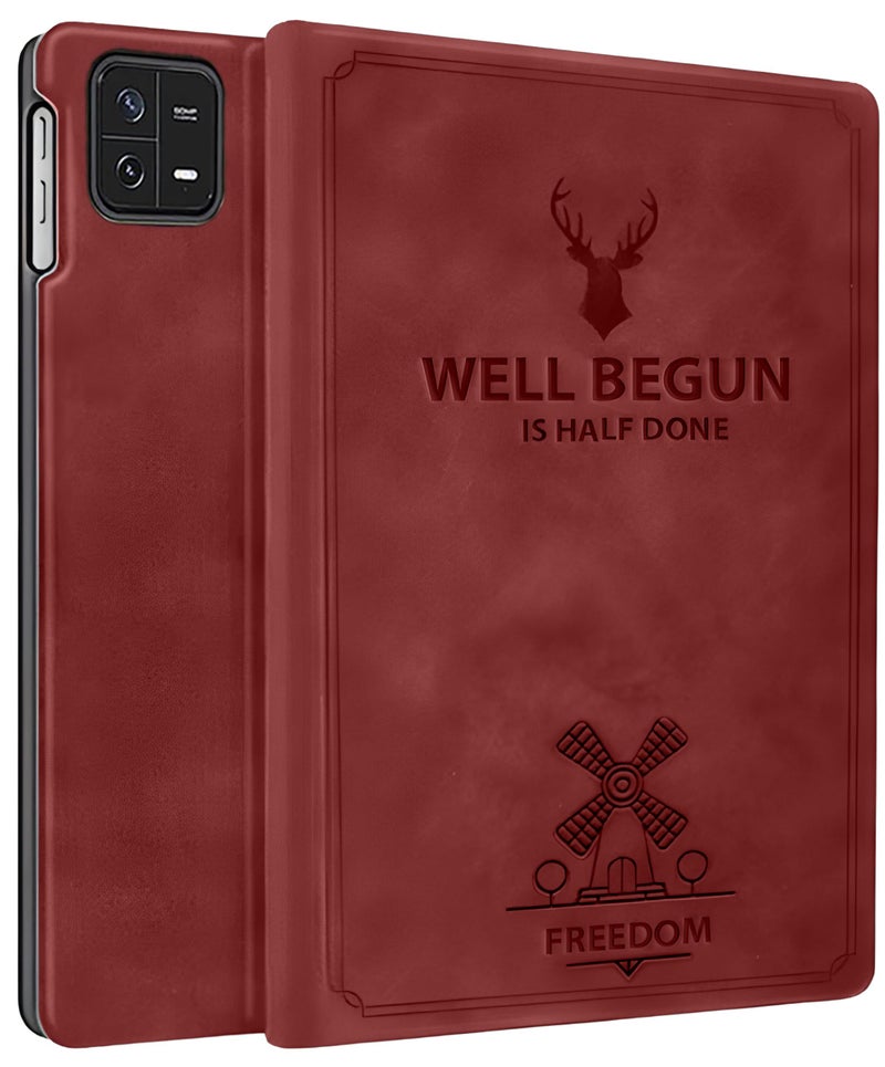 ProElite Cover for Xiaomi Mi Pad 6 Cover Case, Deer Multi Angle Flip Case for Xiaomi Mi Pad 6 11 inch, Support Auto Sleep Wake, Wine Red - Image 1