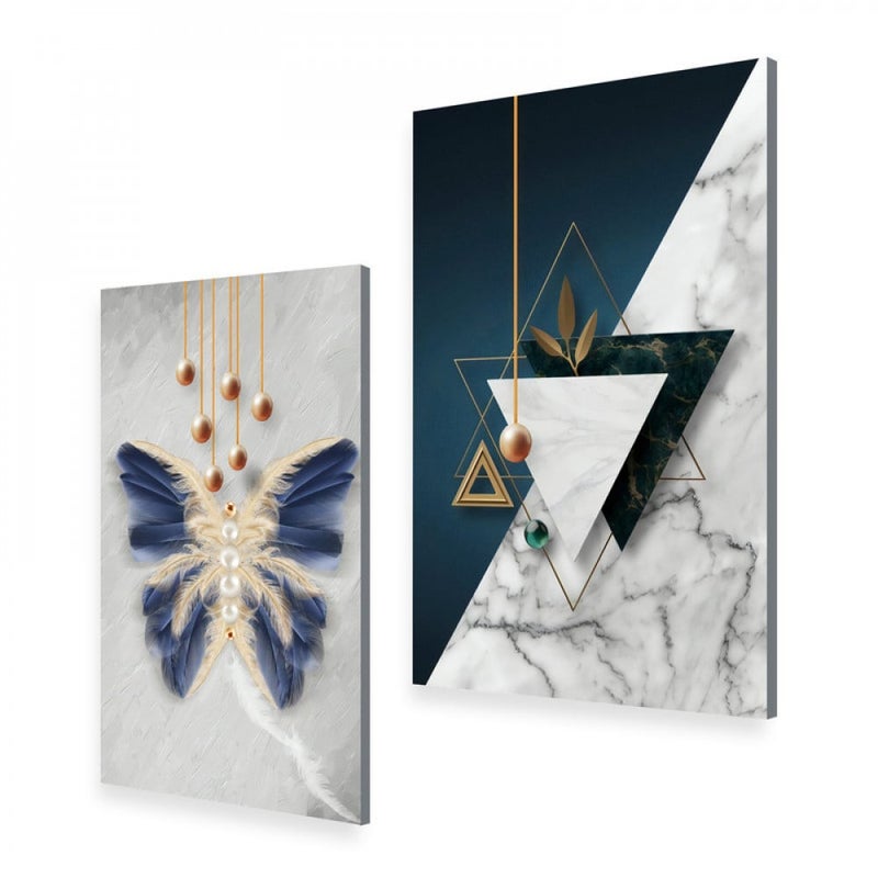 Marktna A double canvas painting with a modern design, total size 80 x 60 cm - Image 2