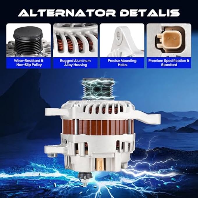 SEHNSUCHT Alternator Replacement New Fit for Chrysler 200 2001-2003 2.4L, for Sebring 2007-2010 2.4L, for Avenger 2008-2013 2.4L, for Caliber 2007-2012, for Jeep Compass 2007-2017, for Jeep Patriot 2007-2017 - Image 3