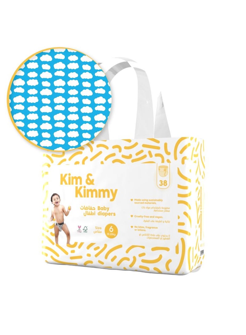 كيم آند كيمي حفاضات كيم و كيمي  - مقاس ٦ (١٥-٢٠ كجم) - ٣٨ قطعة - Image 1