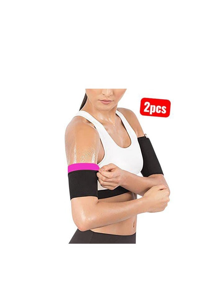 سيبوت مشد ذراع ساونا جيد التهوية، اكمام رفيعة للياقة البدنية، حزام تنحيف الذراع لممارسة رياضة اليوغا، اسود، زوج واحد - Image 1