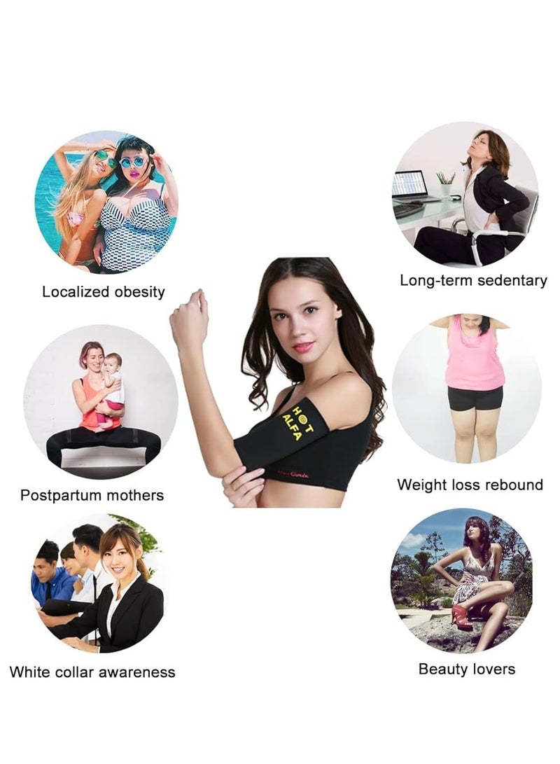 سيبوت مشد ذراع ساونا جيد التهوية، اكمام رفيعة للياقة البدنية، حزام تنحيف الذراع لممارسة رياضة اليوغا، اسود، زوج واحد - Image 3