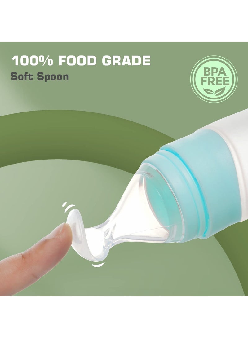 R for Rabbit first feed food feeder with 90ml capacity for 4m plus baby premium soft silicone food grade bpa free for cereals infant kids blue - Image 4