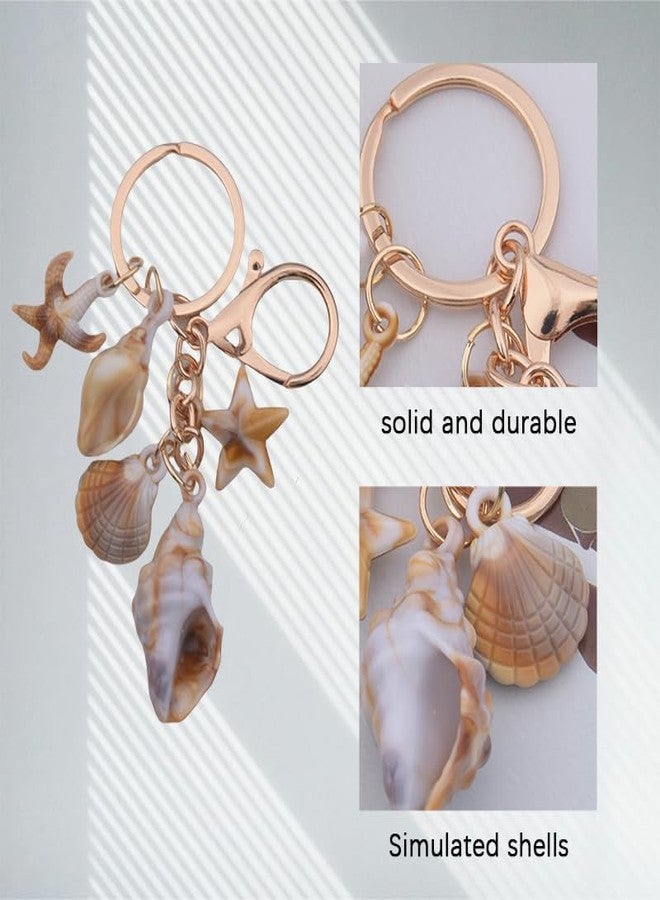 Sdopbinbin Beach Keychain Seashell Starfish For Women Girls Ocean Keychain For Purse Small Beach Accessories Sea Shell Keychain For Teens Adults Beach Themed Gifts For Women Girls Starfish Keychain - Image 4