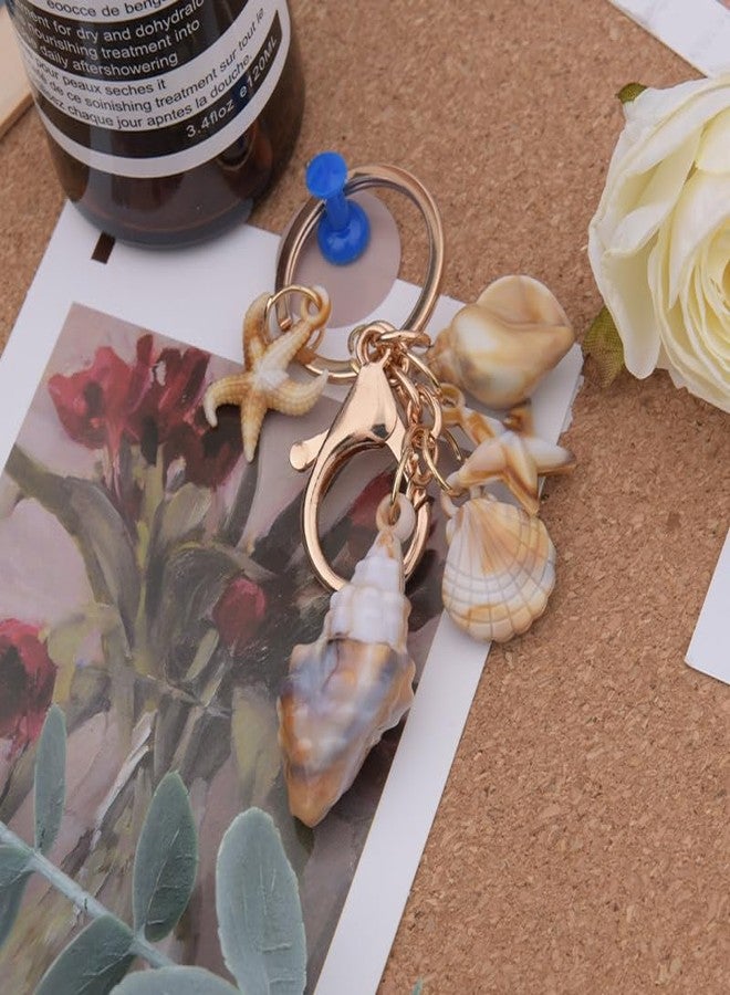 Sdopbinbin Beach Keychain Seashell Starfish For Women Girls Ocean Keychain For Purse Small Beach Accessories Sea Shell Keychain For Teens Adults Beach Themed Gifts For Women Girls Starfish Keychain - Image 3