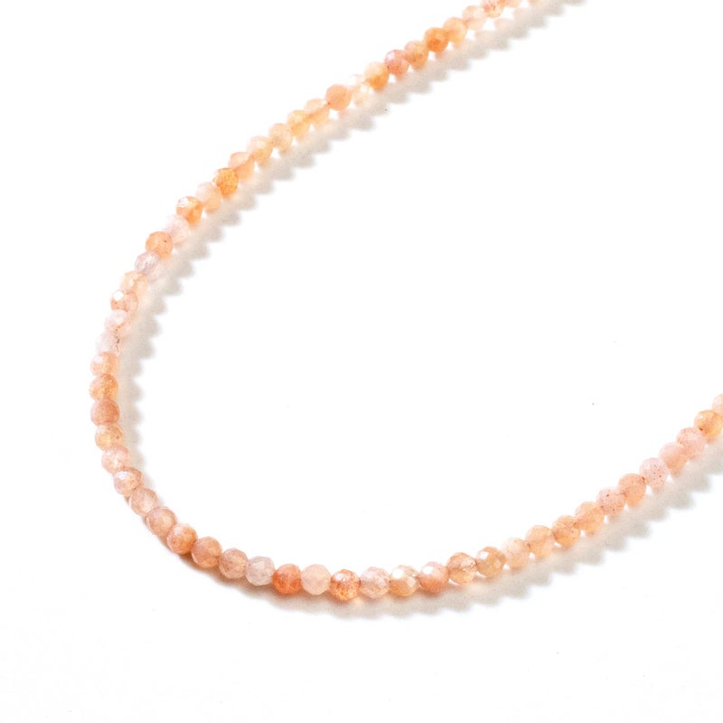 KALIFANO - 3mm Peach Moonstone Faceted 31" Necklace/Multi Wrap Bracelet, Handcrafted, Adjustable, Stylish and Elegant - Image 1