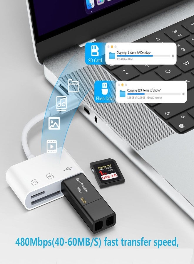 FiveBox SD Card Reader for iPhone 16 15 Pro Max Plus Series, USB C to TF/Micro SD Memory Card Viewer for Samsung Galaxy S25 S24 Plus Ultra, Laptop - Image 3