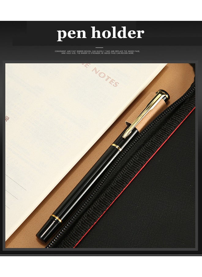 ISank - A5 Executive Conference Folder Business Notebook Zipped Organizer with Calculator Travel Portfolio Binder - Image 1
