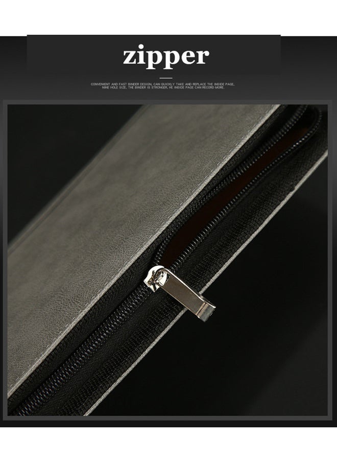 ISank - A5 Executive Conference Folder Business Notebook Zipped Organizer with Calculator Travel Portfolio Binder - Image 1