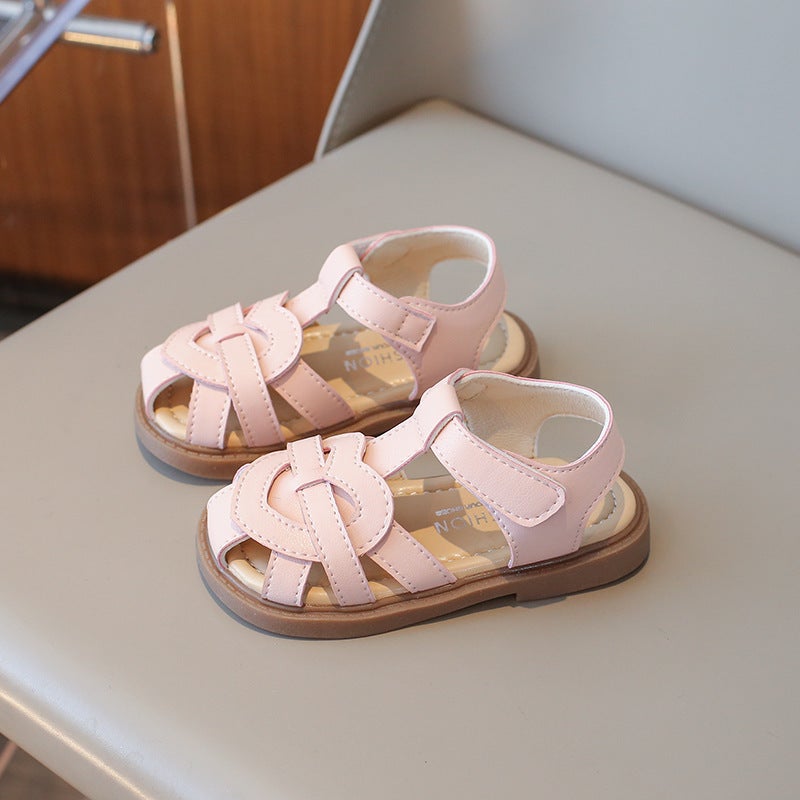 Children'S Sandals 2024 Summer Korean Style Boys' Woven Closed Toe Beach Shoes Girls' Cute Hollow Breathable Princess Shoes - Image 5