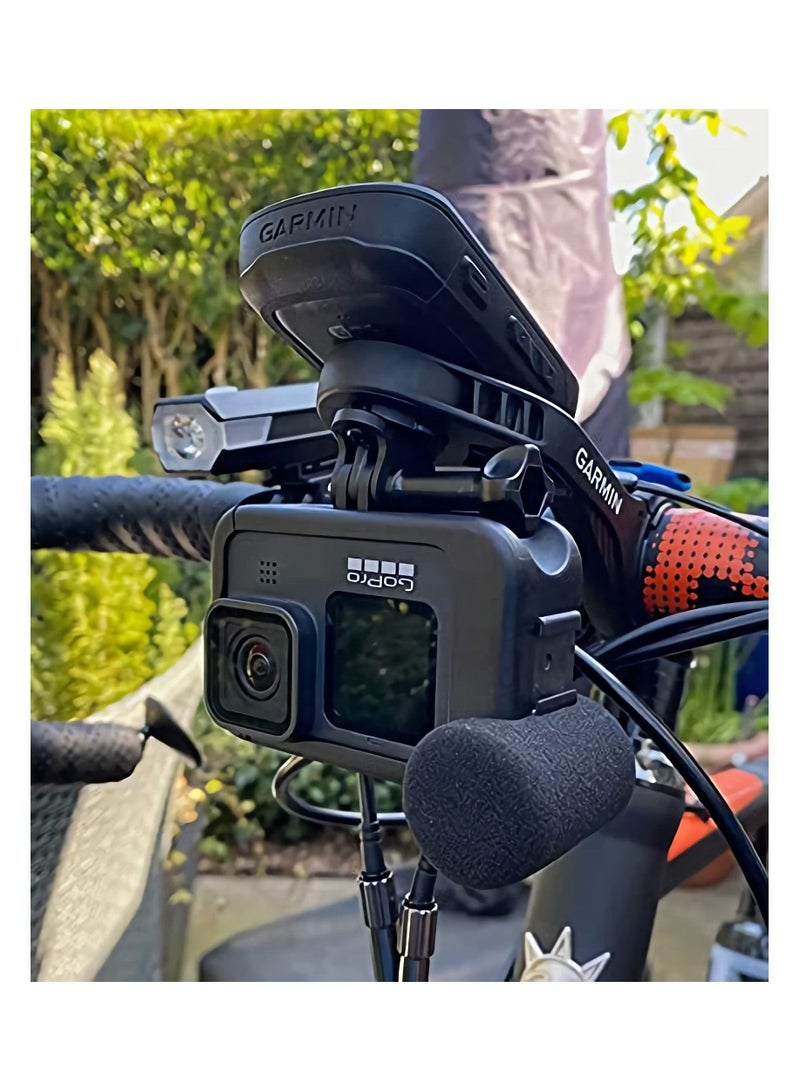 Bicycle Combo Mount Adapter, Computer Bracket Camera Adapter for Garmin Edge 200 / 500 510 520 800 810 820 1000, Gopro Sport Action and Bryton
