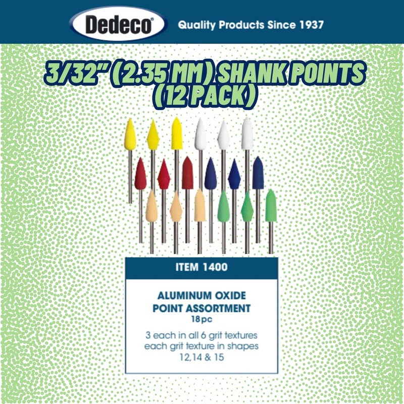 Dedeco Sunburst Points – 3/32” (2.35mm) Shank, Shape -14, Precision Thermoplastic Cleaning Polishing Deburring Rotary Tool Accessories, Ultra-Fine 1 Micron, Aluminum Oxide - 12 Pack - Image 5