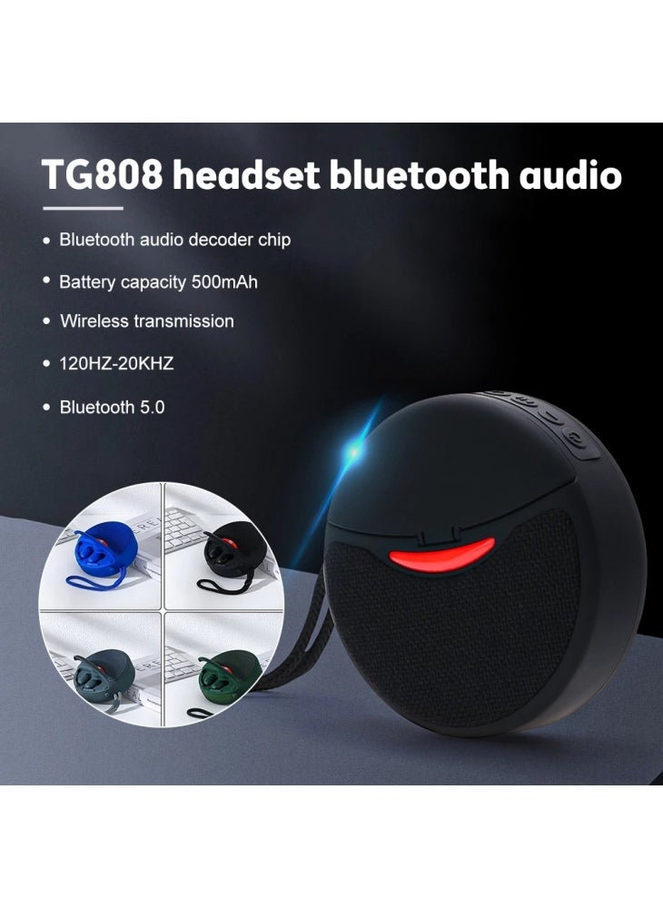 TG808 2-in-1 TWS Wireless Speaker Bluetooth-compatible Earphone Stereo Sound Subwoofer Supports Hands-free Call/TF Card Playback/FM - Blue - Image 3