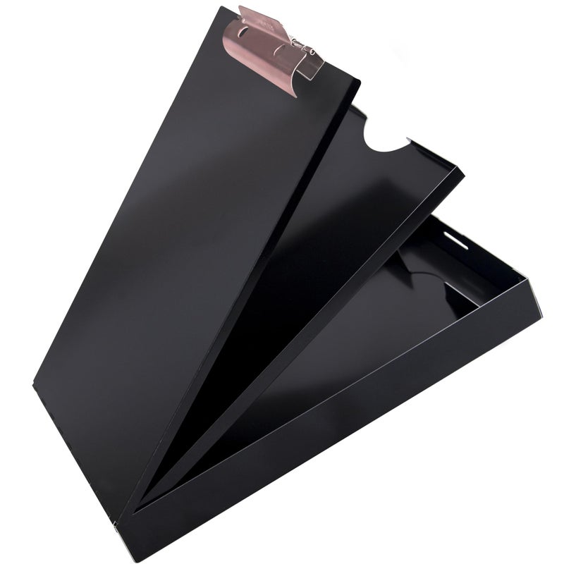 Saunders Cruiser-Mate Black Aluminum Clipboard with Storage, Dual Tray Nursing Folio, HIPAA Compliant Medical Chart Holder, Heavy Duty Recycled Metal, Self-Locking Latch, Made in USA - Image 1
