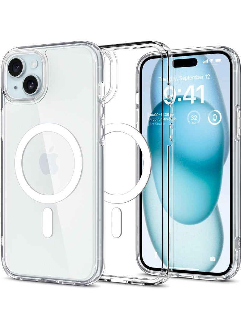 Rock Pow Magnetic Designed for iPhone 15 Case 6.1 Inch, Strong Magnets Non-Yellowing Military Grade Protection Compatible with MagSafe Protective Slim Cover Clear - Image 1