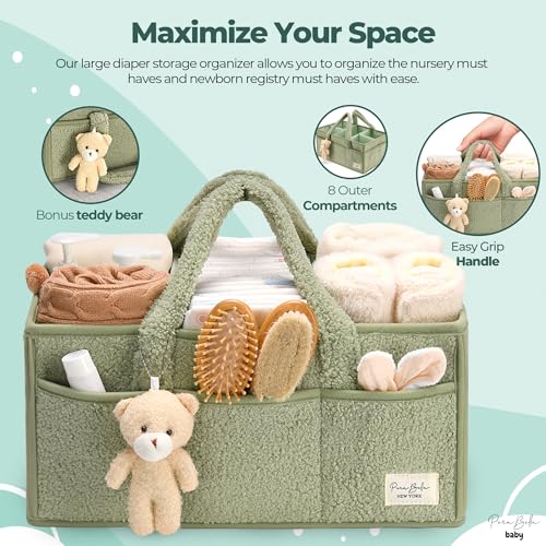 PeraBella Diaper Caddy Organizer for Changing Table, Storage Basket for Wipes, Gift for Baby Shower, Car Organizer, Nursery Organizer, Portable Storage - Image 3