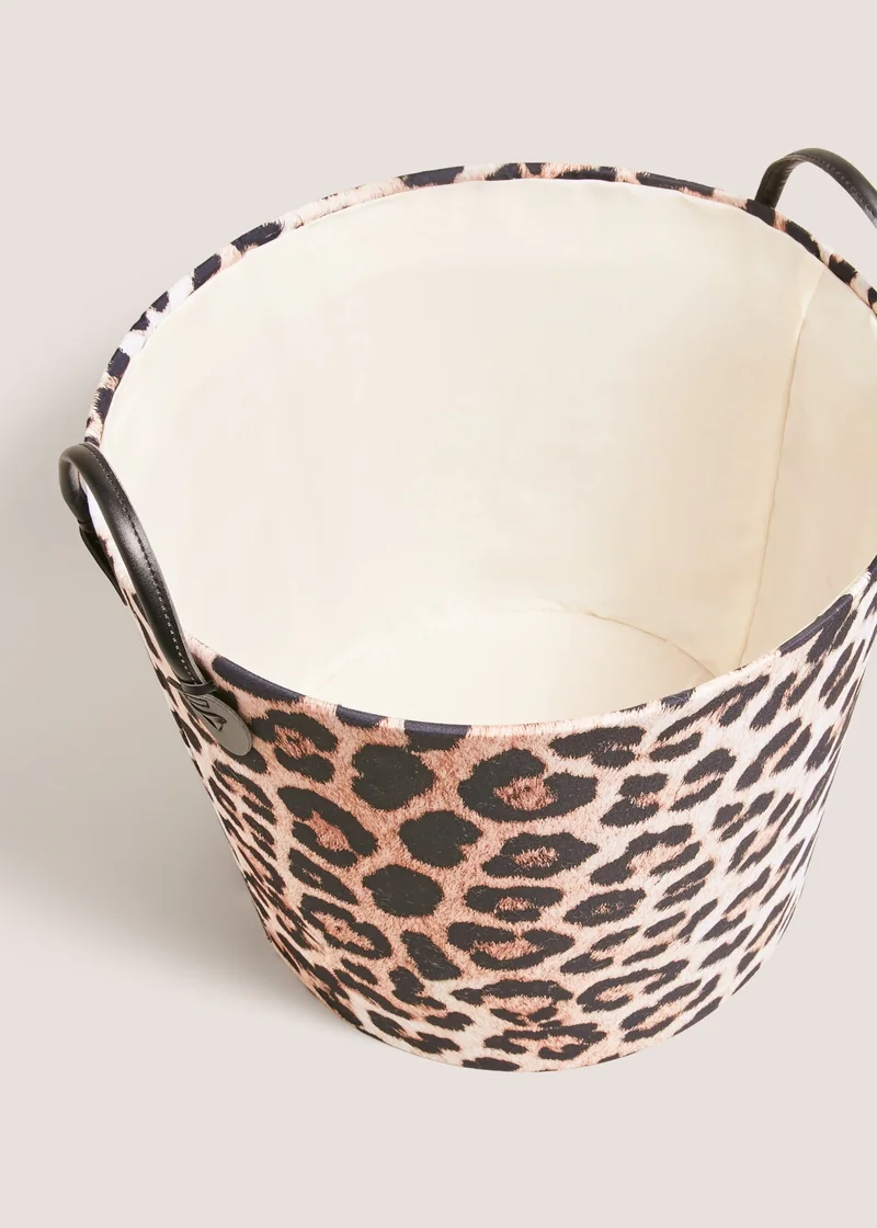 Matalan Leopard Storage Basket Brown