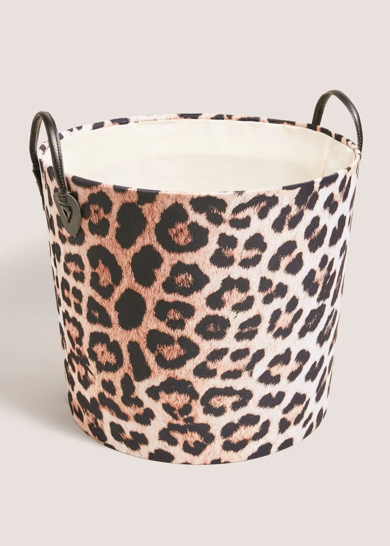 Matalan Leopard Storage Basket Brown