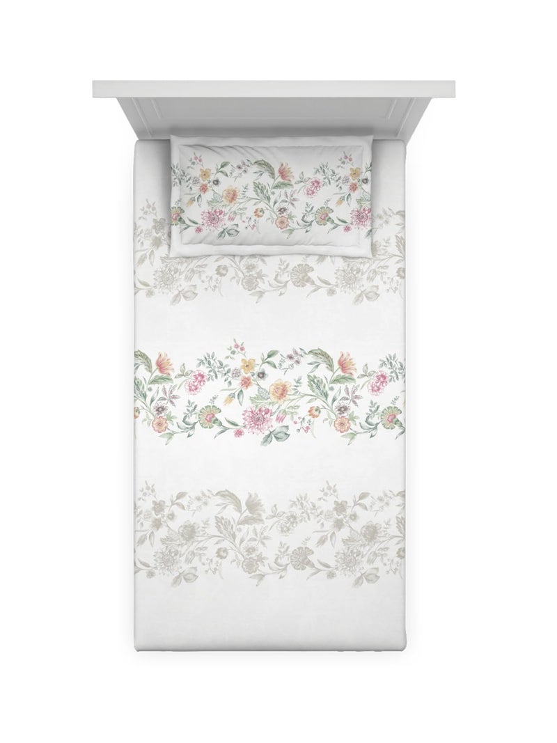 DDECOR Live beautiful DDECOR Live beautiful Cotton Single Bed Sheet Set with 1 Pillow Covers (152 CM X 224 CM, Pink) Rotary Print Floral 144TC GSM  - Image 3