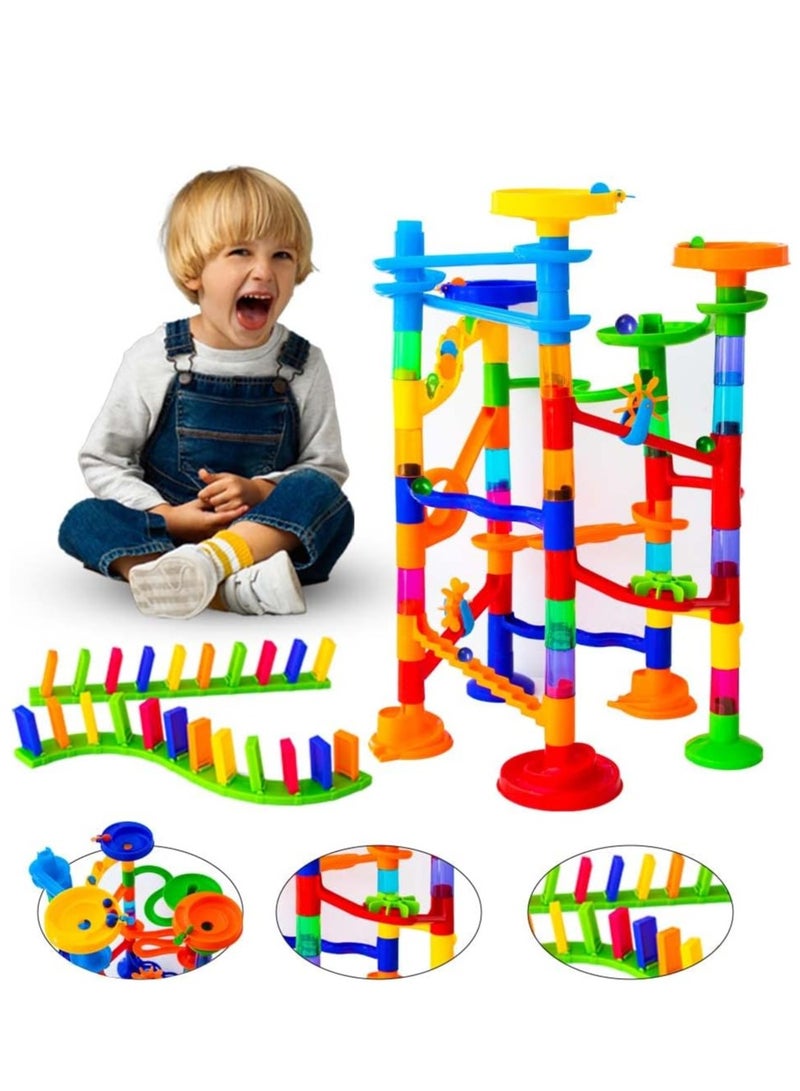 UKR UKR Marble Run Construction Set – 138 Pcs Ball Game with Tubes, Slides & Dominoes | Engaging Building & Construction Toy for Kids | STEM Learning Toy for Boys & Girls | Creative Engineering Play  - Image 1