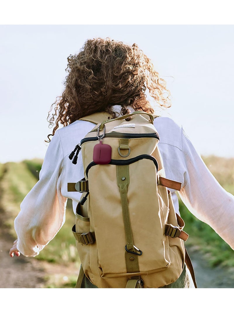 ANYOGRO Compatible for AirPods 4 Case Cover 2024 with Cleaner Kit ,Soft Silicone Protective Case for Apple AirPods 4th Generation Case for travel or daily commutes, Accessories with Keychain-Burgundy red - Image 3
