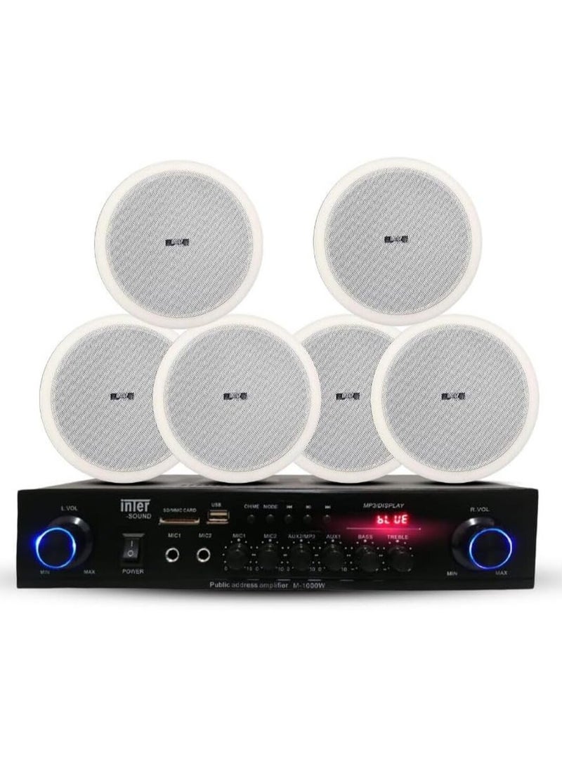 Sound System 6 Sound System Ceiling Speakers 6W Speaker 60W Intersound - Image 1