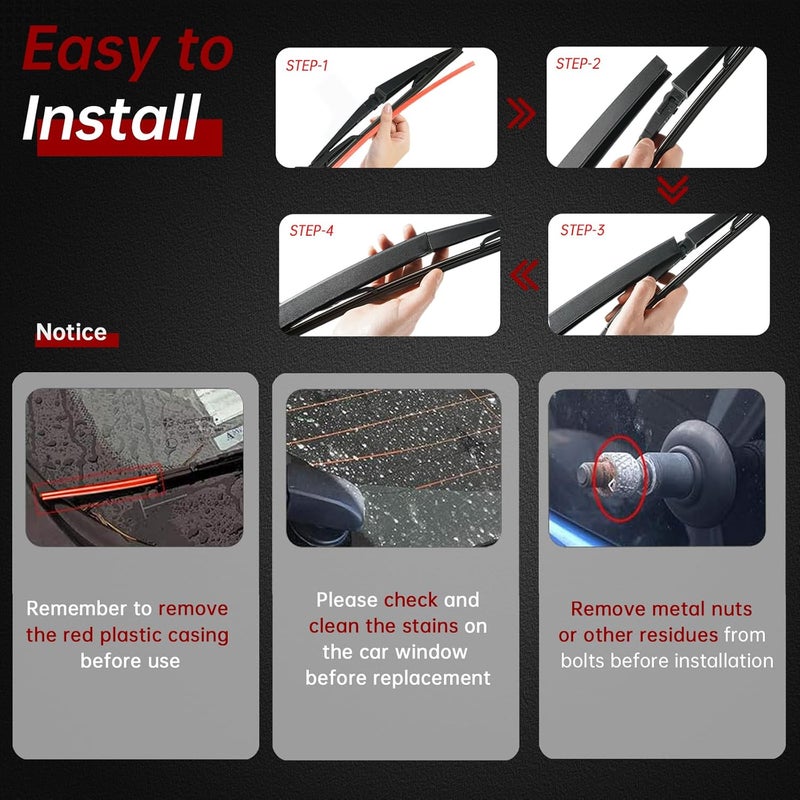 OTUAYAUTO Rear Windshield Back Wiper Arm Blade Set - Replacement for JEEP Grand Cherokee 2005 2006 2007 2008 2009 2010 OE:05139836AB - Image 4