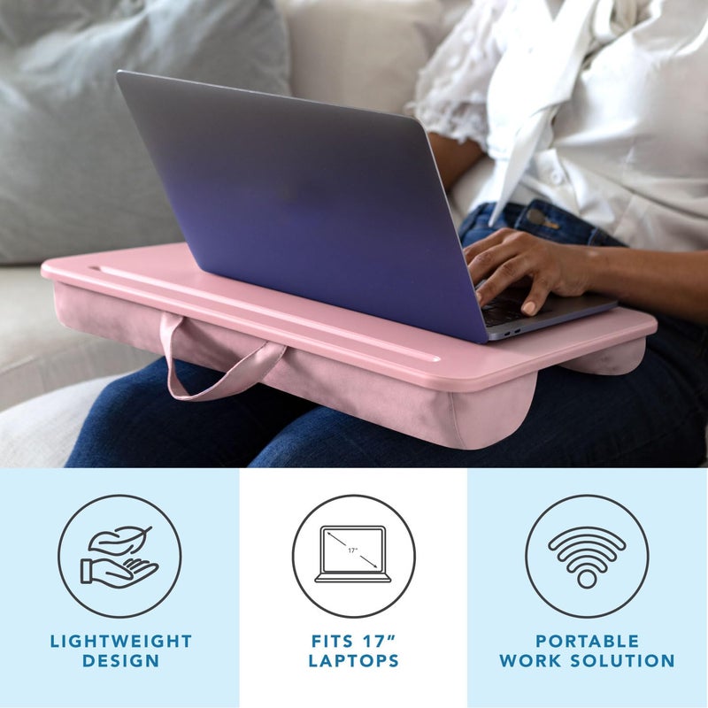 LAPGEAR Original Lap Desk â€“ Fits Up to 17â€³ Laptops â€“ Rose Quartz â€“ Style No. 45154 - Image 2