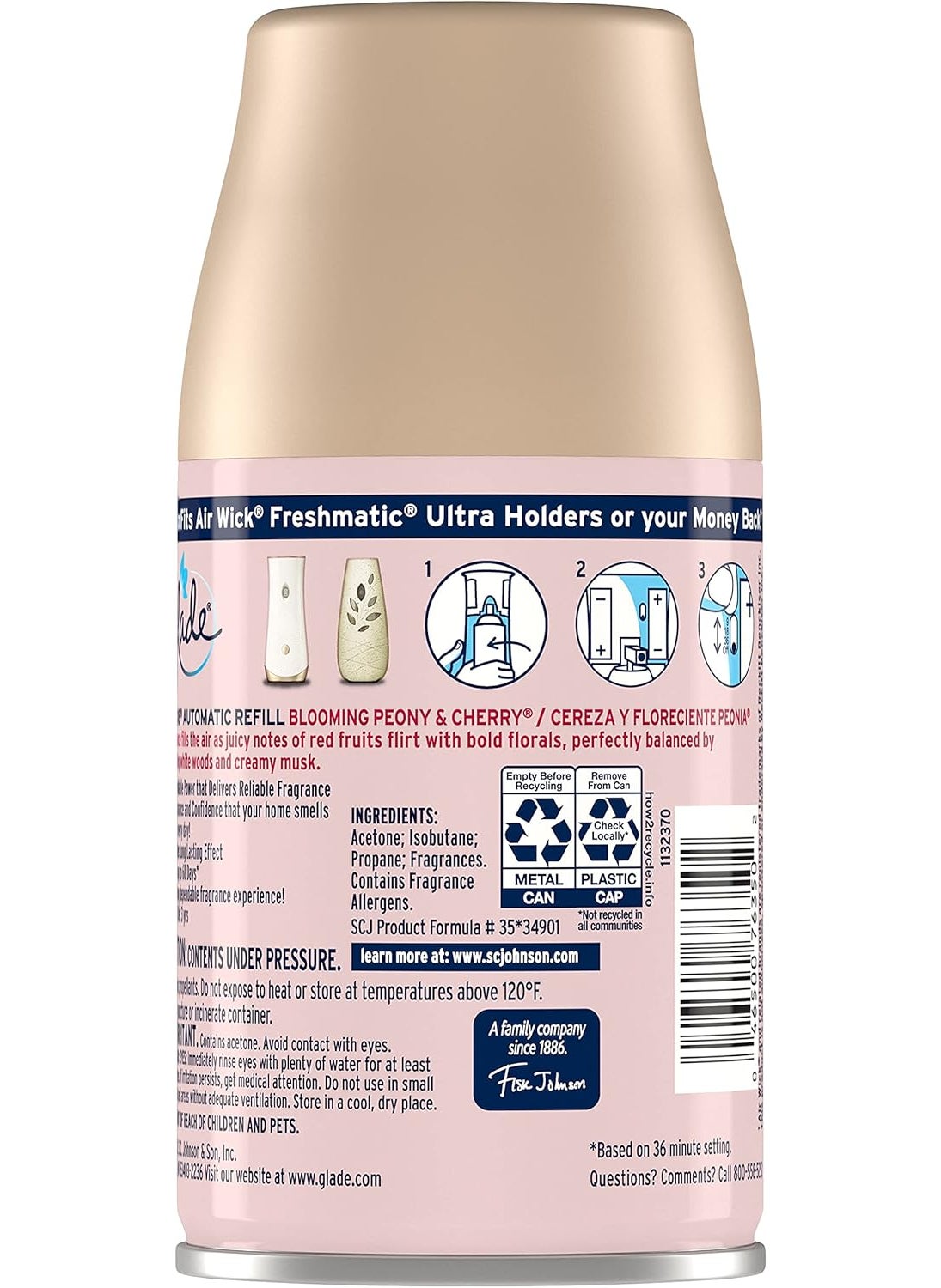 Glade Glade Automatic Spray Refill Air Freshener for Home and Bathroom Blooming Peony  Cherry 62 Oz  - Image 2