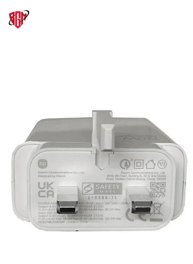 BGM - Genuine Xiaomi 120W Ultra Fast Charger with USB-C 6A Cable, UK Plug, Fast Charging for Xiaomi Devices - Image 1