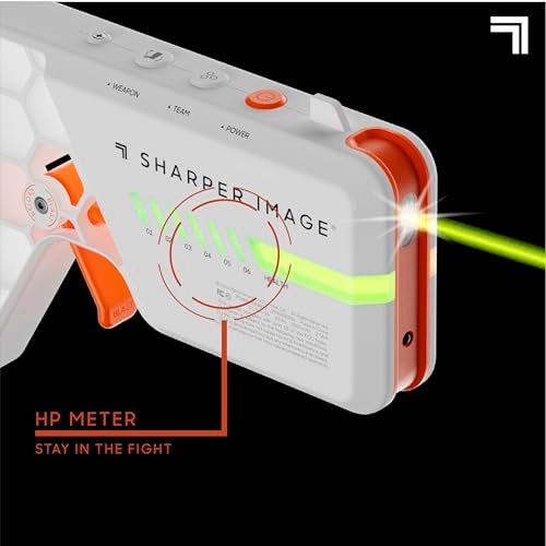 Sharper Image مجموعة شاربير إيميج تاغ بلاستر - 4 عبوات مع أضواء وأصوات، مدى 110 قدم، 7 ألوان فرق، وضعيتي إطلاق مزدوجة | لعبة داخلية وخارجية للأطفال والمراهقين والبالغين | لا حاجة لسترات، أبيض - Image 4