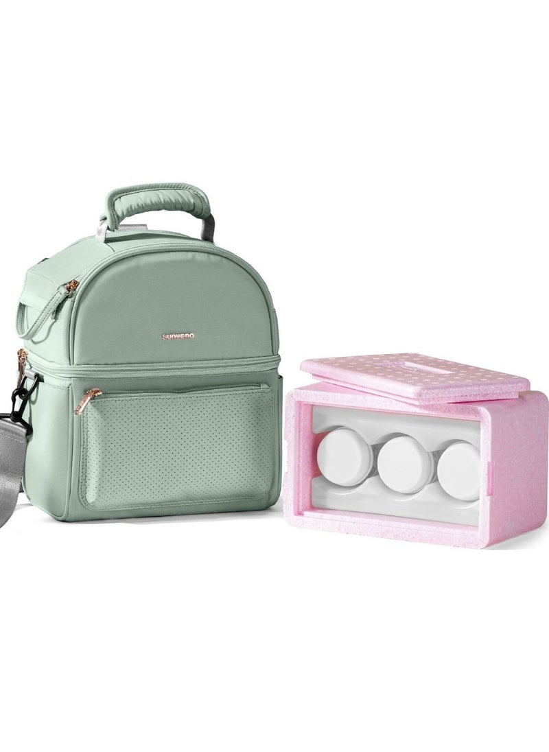 Sunveno Sunveno Breastmilk Cooler Bag with Detachable Insulation Box Set - Green  - Image 2