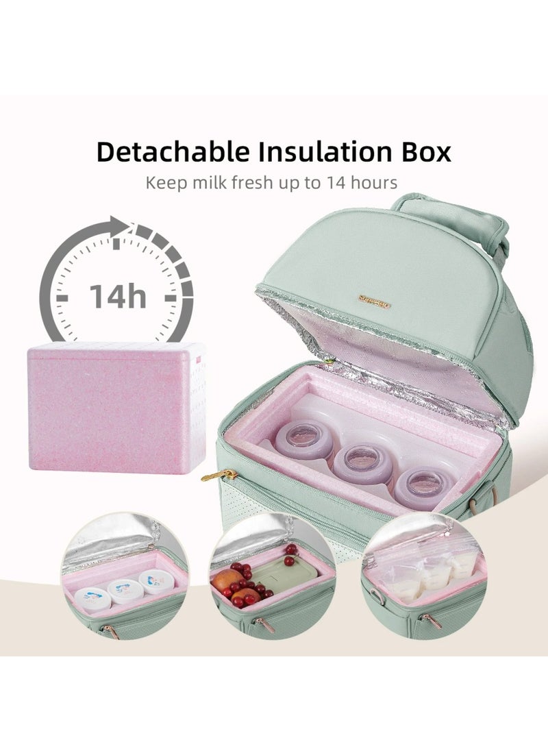 Sunveno Sunveno Breastmilk Cooler Bag with Detachable Insulation Box Set - Green  - Image 4