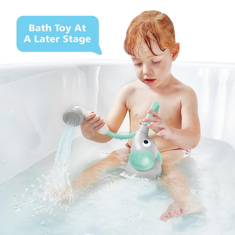 Yookidoo Baby Bath Shower Head - Elephant Water Pump with Trunk Spout Rinser - Control Water Flow from 2 Elephant Trunk Knobs for Maximum Fun in Tub or Sink for Newborn Babies - Image 3
