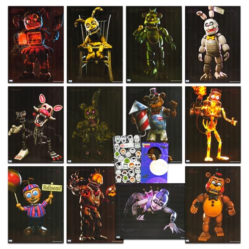 Funko Five Nights at Freddy's Posters for Bedroom - FNAF Room Decor Bundle with 12 FNAF Posters for Walls, Five Nights at Freddy's Poster Pack Set | FNAF Room Decorations for Boys - Image 1
