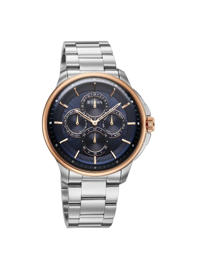 تيتان Men's Stainless Steel Analog Watch 90217KM04 - 42 mm