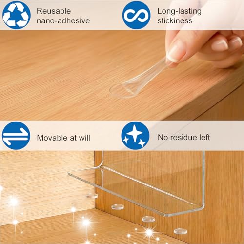 SortNStore Shelf Dividers for Closet Organization: 10" Tall x 12" Deep, Adhesive Separators Features Acrylic Material and Provides Storage for Clothes and Purses in Bedroom Cabinets(8-Pack) - Image 3
