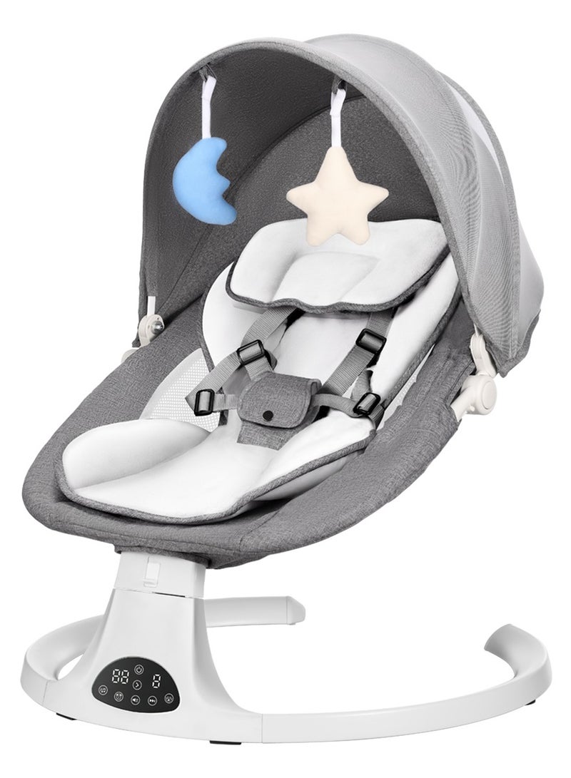 إبسون كرسي هزاز كهربائي للأطفال، مقعد هزاز للرضع بـ 5 سرعات، 8 تهويدات، يعمل بالبطارية أو المحول، مع جهاز تحكم عن بعد - Image 1