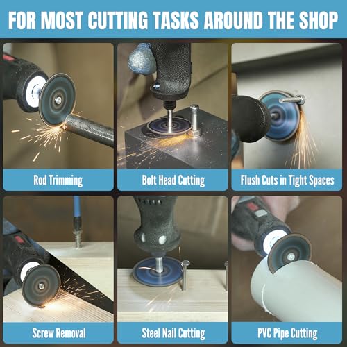 KEENTECH 1-1/2" Cut Off Wheels 11 Pack, 1.5" x 1/8" Fiberglass Reinforced Cutting Discs with 1 Mandrels, Rotary Tool Accessories for Metal - Image 4