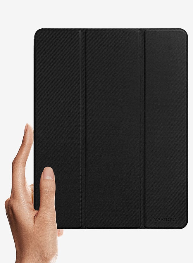 DUSALA (for iPad Air 13 2024) Folio Case Lightweight Slim Leather Cover with Pen Slot Shockproof Back Stand Cover Auto Wake/Sleep Black - Image 5