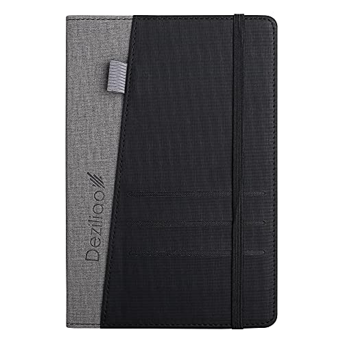 Deziliao Lined Journal Notebooks with Pen Loop, Hardcover Notebook Journal for Work, 100Gsm Premium Thick Paper with Inner Pocket, Medium 5.7''''x8.4'''', ?Black, Ruled, 1 Pack - Image 1